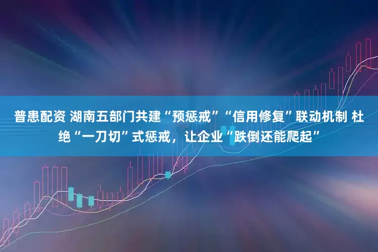 普患配资 湖南五部门共建“预惩戒”“信用修复”联动机制 杜绝“一刀切”式惩戒，让企业“跌倒还能爬起”